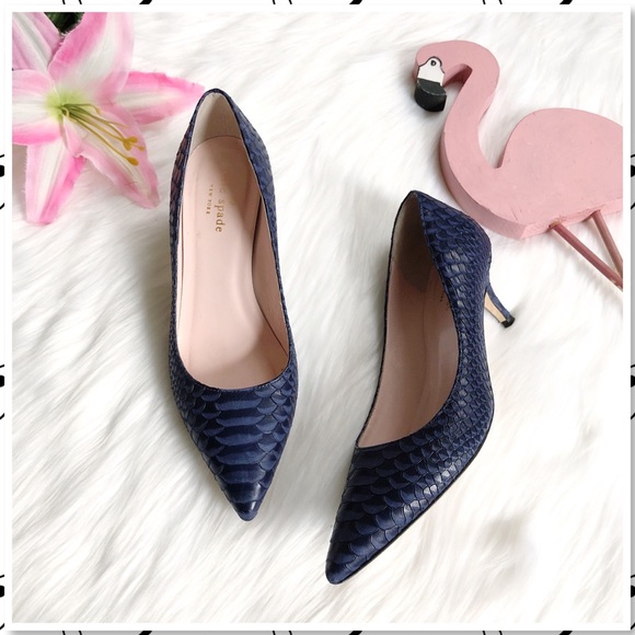 kate spade Shoes - Kate Spade Melanie Kitten Heel Pumps Navy